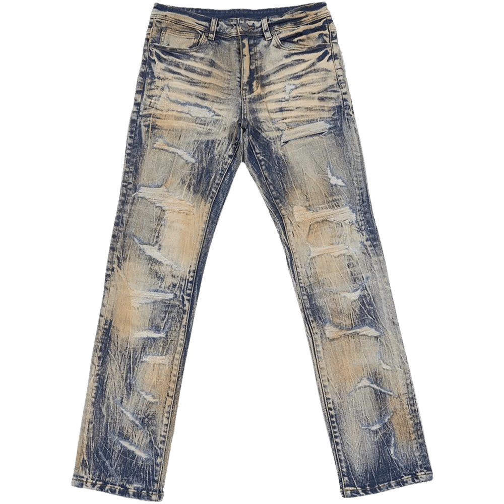 frontside of the distressed jeans